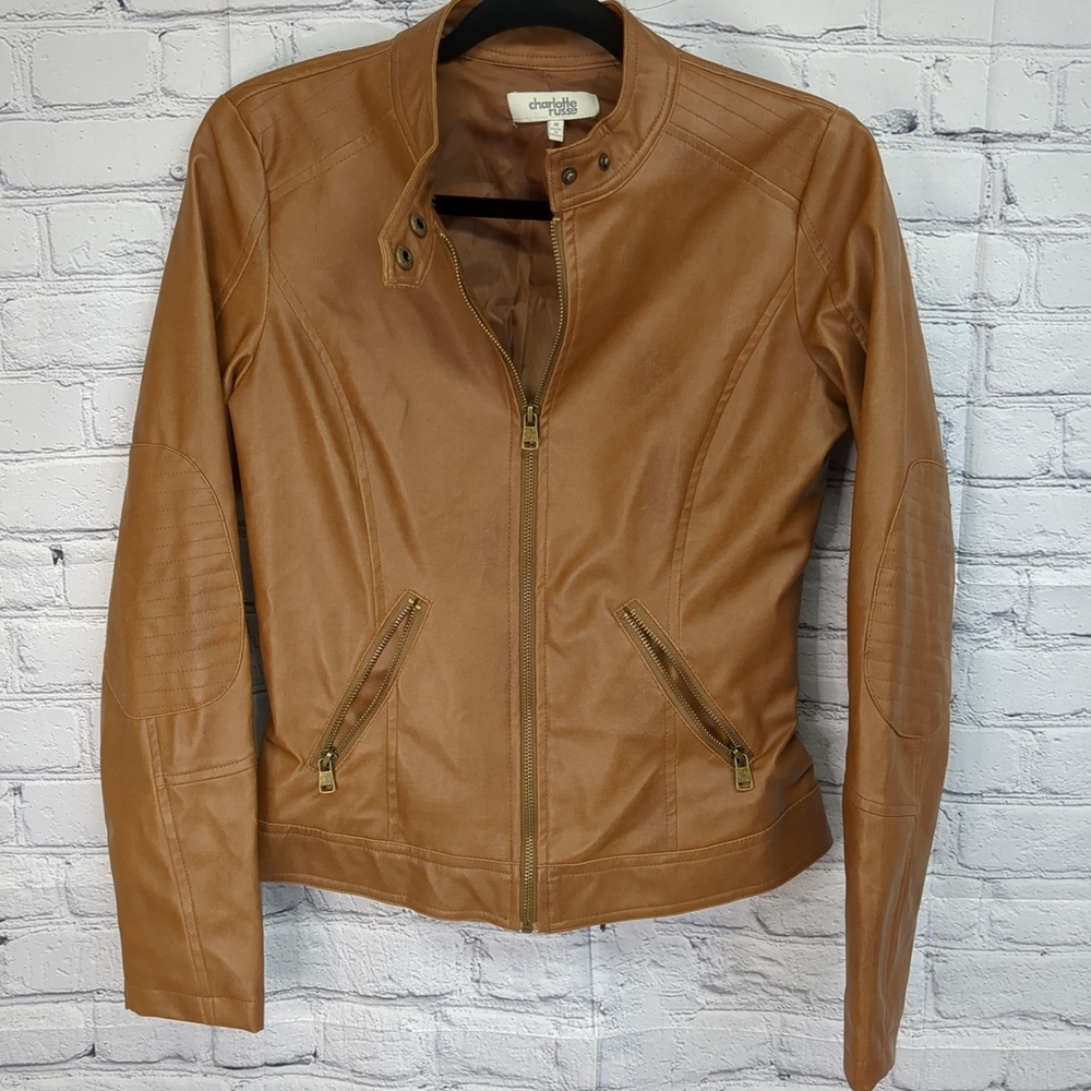 Charlotte Russe Women's Brown Leather Jacket